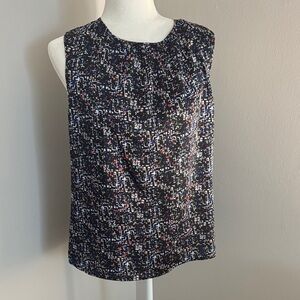 Tahari Printed Sleeveless Top (Size Medium)